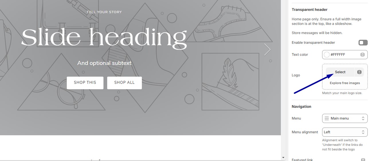 Edit the Header: add image